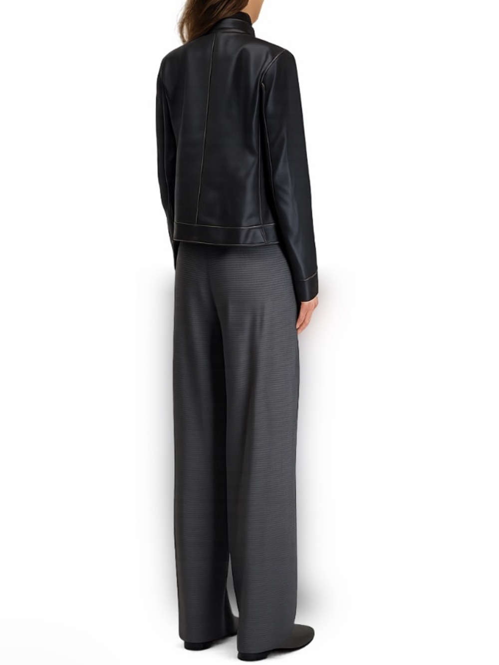 Vince High-Waisted Microcheck Wide Leg Wool Blend Trousers Size 4 Like New! - Picture 3 of 12